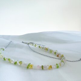 choker necklace　チョーカーネックレス　シルバーネックレス　天然石ネックレス　２本セットの画像