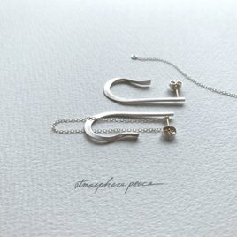 【SV925+K10ポスト】Harp: Pierced Earringsの画像