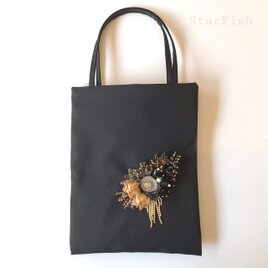 【珊瑚礁Ⅲ】一点物　ビーズ刺繍バッグ　「廃漁網」を素材にしたテキスタイル　送料無料の画像