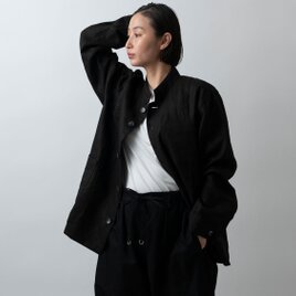 【再入荷】木間服装製作 jacket リネン black｜unisex freesizeの画像