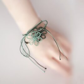 ブレスレット「ゆるゆ、すく」（淡緑×深緑）