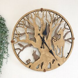壁掛けオブジェ時計《森のどうぶつたち》の画像
