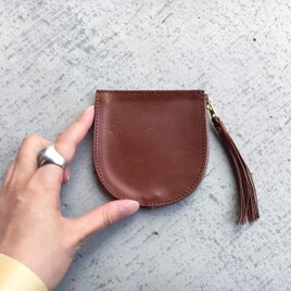 LISCIO ITALY LEATHER TASSEL CASE BROWNの画像