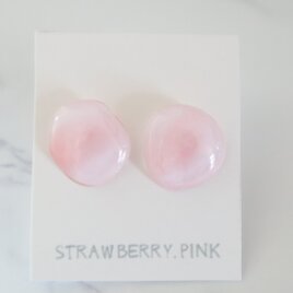 ピアス☆大人なピンクとホワイトのマーブルピアス