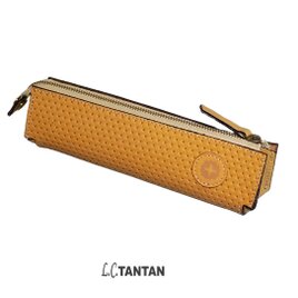 ファスナー付本革ペンケース 本革 牛革 おしゃれ シンプル かわいい 筆箱 三角 ブランド 日本製 L.C.TANTANの画像