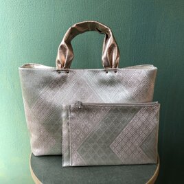 Kimono帯Bag（佐賀錦）ミニトート&ポーチsetの画像