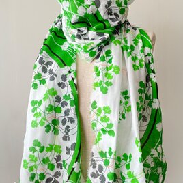 スーパーで売っているパクチー柄ダブルガーゼショール