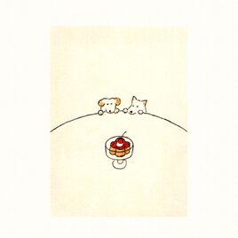 ③「プリン」ポストカード同柄3枚セット　絵葉書 メッセージカード イラスト　送料無料