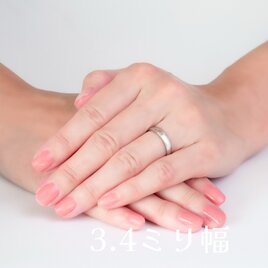 サージカルステンレス/丸みを帯びた指輪　両面甲丸　シングル「1個」　幅3.4ｍｍ