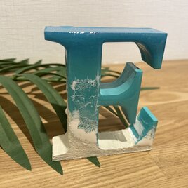 オーシャンアート 波レジンアートアルファベット E 海 ウェルカムボード