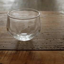 吹きガラスのグラス　六角　気泡渦の画像