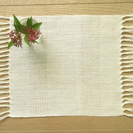 ８）手織り・白麻（ラミー）・花瓶敷の画像