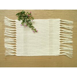 １０）手織り・白麻（ラミー）・花瓶敷の画像