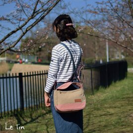 倉敷帆布の2wayバッグ《ﾀﾞﾌﾞﾙﾌﾀﾞｽﾅｰ》　さくら
