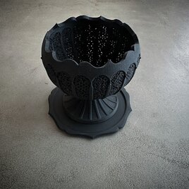 メッシュ植木鉢　鉢置き　セット(高座) マットblackの画像