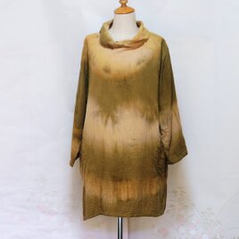 ヤマモモ絞り染めワンピース　楊柳綿 値下げしましたの画像