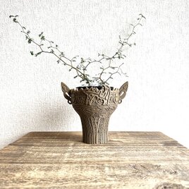 縄文式植木鉢　メッシュ植木鉢　縄文式土器風　植木鉢　プランターの画像