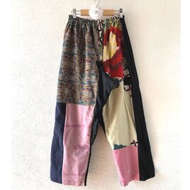 着物・浴衣リメイクサルエルパンツ　牡丹の画像
