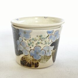 鉄絵蕎麦猪口揃え「あじさい」