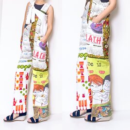 ヴィンテージタペストリーサロペット　カップル柄の画像
