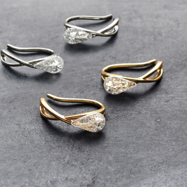 2個セット｜ヴィンテージガラスのイヤーカフ［クリア］