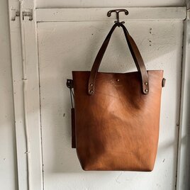 leather tote bag M （BROWN）の画像