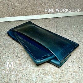 極薄ロングウォレット メンズ レディース 本革 ヌメ革 サドルレザー PWW9