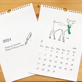 2024【カレンダー】数量限定happy ordinary days ＊壁掛けカレンダー＊A4サイズの画像