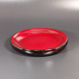 Urushi Bowl  (皿)　白石目黒漆溜塗赤漆摺漆　　の画像