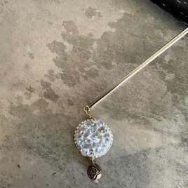 原始　かんざし　白