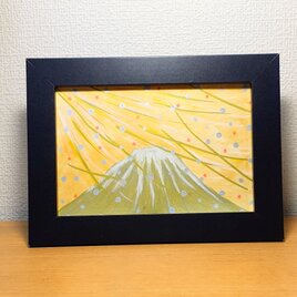 引き寄せ富士山 原画　ハガキサイズの画像