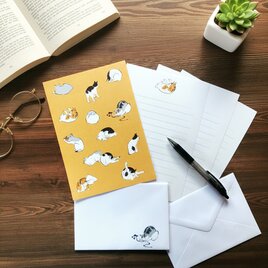 浮世絵　レターセット　歌川広重　猫　山吹色（やまぶきいろ）