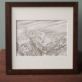 白馬マウンテンアート　ピエゾグラフ作品　八方尾根から白馬三山の画像
