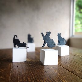 【単品販売】アロマストーンのキューブ ■ 黒猫 ■ 4ポーズから選べるの画像