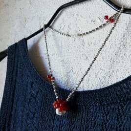 ＊Last price＊かれんとsuzunari*のネックレス＠カレンシルバーの鈴チャーム＋ビーズ＋ボヘミア ビーズ＋など