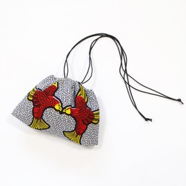 鳥模様の巾着ショルダー（ バード・鳥 ）斜めがけ たすき掛け インナーバッグ