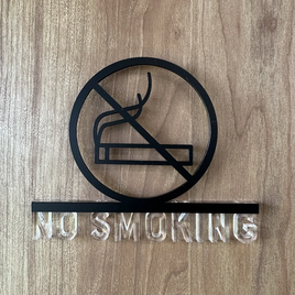 （送料無料）ルームサイン NO SMOKING ドア用 3Dアイコン クリア文字の画像