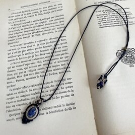 クラフト作家「結-YU-」さん創作ネックレス　天然石マクラメ結び　囲み編みネックレス　ykk0177