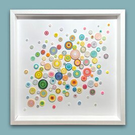 【Colors W-01】クイリングアート　インテリアアート　壁掛け　カラフルの画像