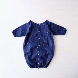 背守り刺繍の2wayロンパース(国産ダブルガーゼ)＊リボン柄
