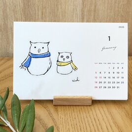 2025【木製スタンド付】【カレンダー】送料無料＊卓上カレンダー