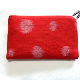 【久留米かすり】カードケース<水玉｜赤>