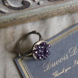 モザイクヴァイオレット　ヴィンテージガラスの指輪　　　　「Yolande　ヨランド」の画像