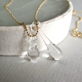 ガラスの親子ネックレス