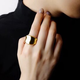 〈K18・プラチナ〉Plump 逆甲丸 ring 7〜28号［Wide］<VR094W>の画像