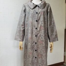 Sale 大島紬リメイク　襟タックコートの画像