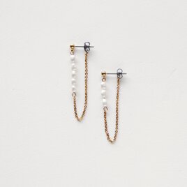 Freshwater Pearl String Linked Earringsの画像