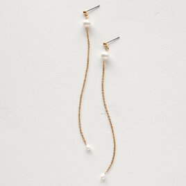 Freshwater Pearl Long Chain Earringsの画像