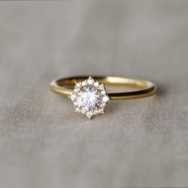 〈K18・プラチナ〉エンゲージリング◇ crux 〈クラクス〉0.3ct 婚約指輪　ブライダルリング　18金<VR095>の画像