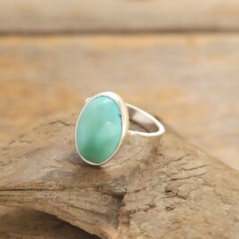 Natural Green Turquoise Ring　天然グリーンターコイズのリング　silver925の画像